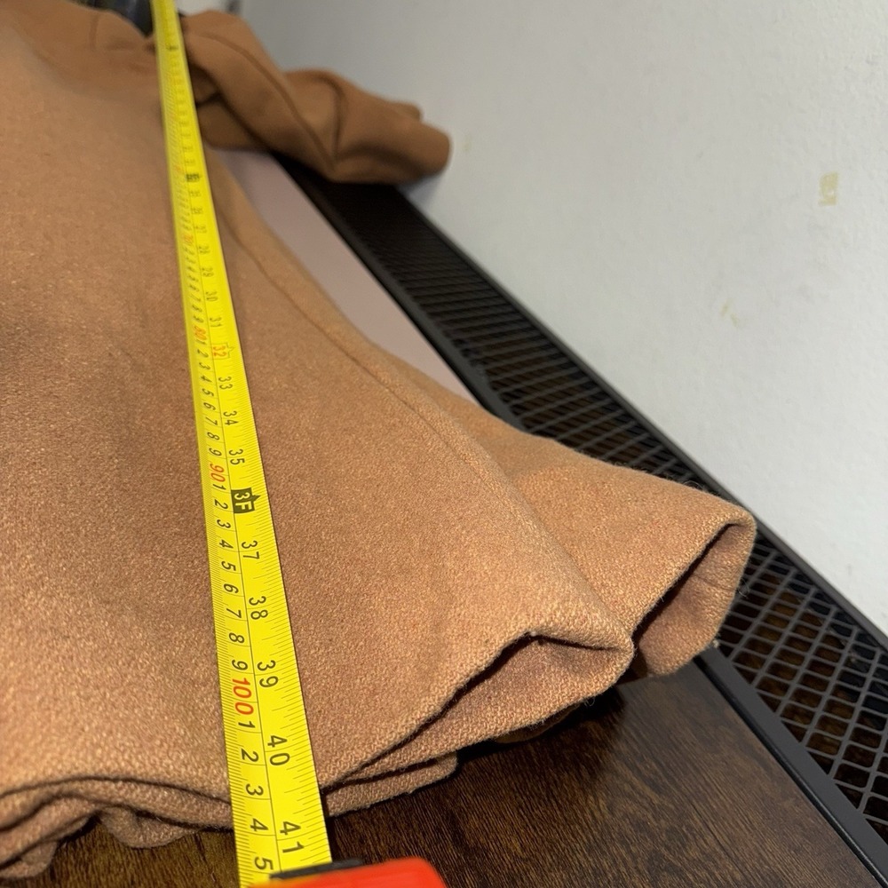 Vintage Hooded Wool Coat Camel Brown Long Lined Trench Women's Mid-Century PICS* - Picture 16 of 16